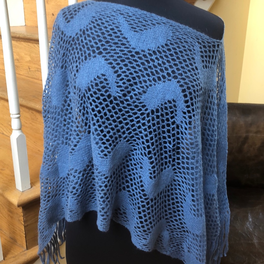 Helen Welsh Wool Shawl Blue One Size
